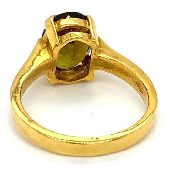 Green Yellow Tourmaline 3.03ct Solid 18K Gold Ring - Picture 4 of 6